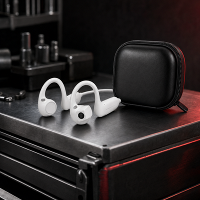 AutoVue POV camera earbuds in white
