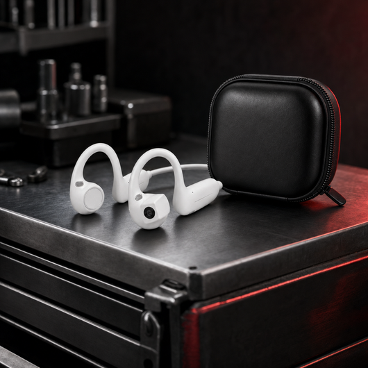 AutoVue POV camera earbuds in white